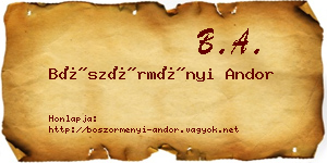 Böszörményi Andor névjegykártya