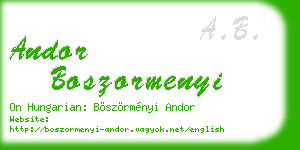 andor boszormenyi business card